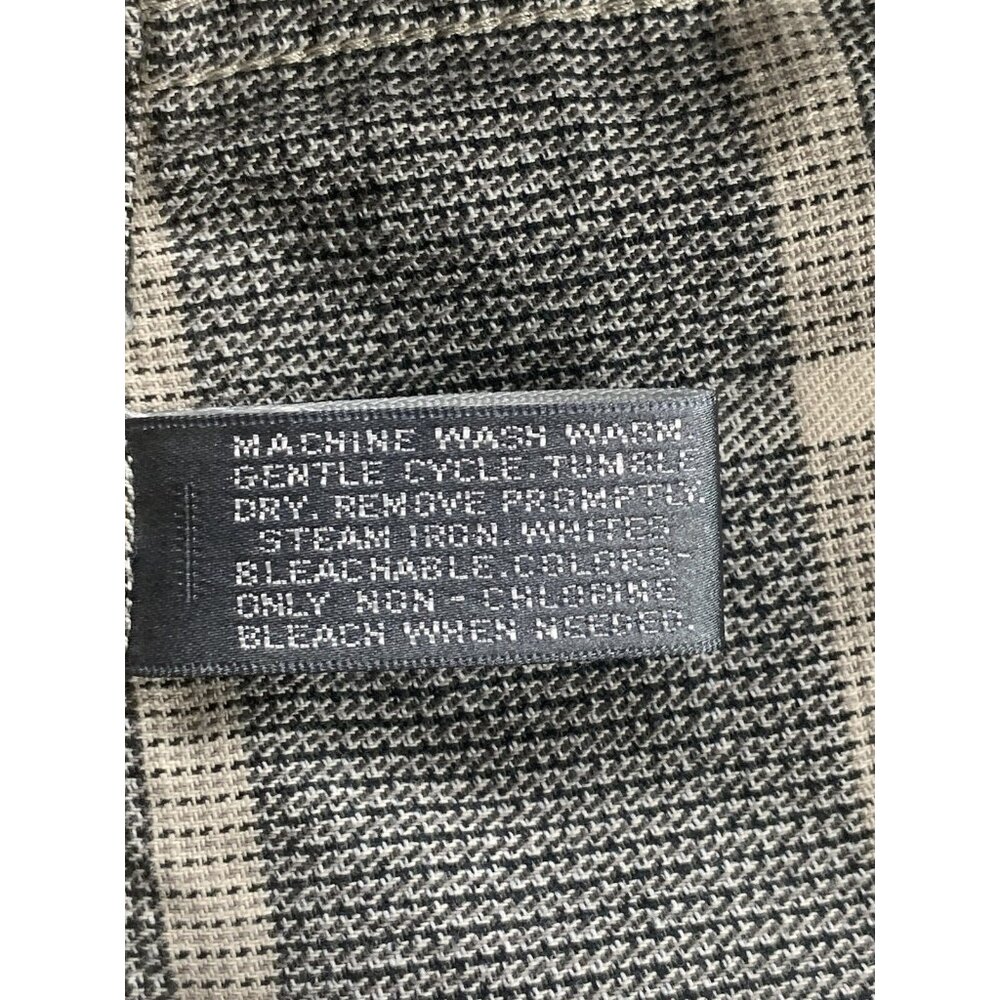 Van Heusen Mens Top Button Up Long Sleeve Gray Plaid Dress Shirt Size 17.5 32/33 - Picture 14 of 14